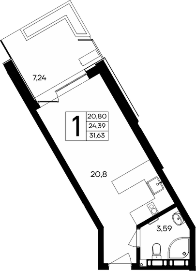 41 м², 1-комнатные апартаменты 4 500 000 ₽ - изображение 64