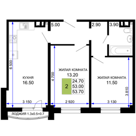 Квартира 54,6 м², 2-комнатная - изображение 1