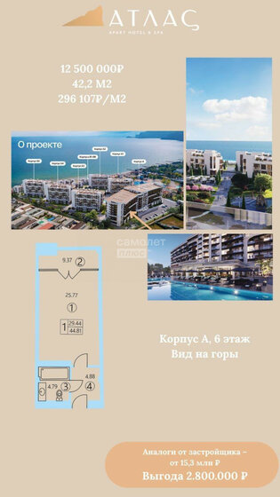 48,8 м², апартаменты-студия 21 828 240 ₽ - изображение 29