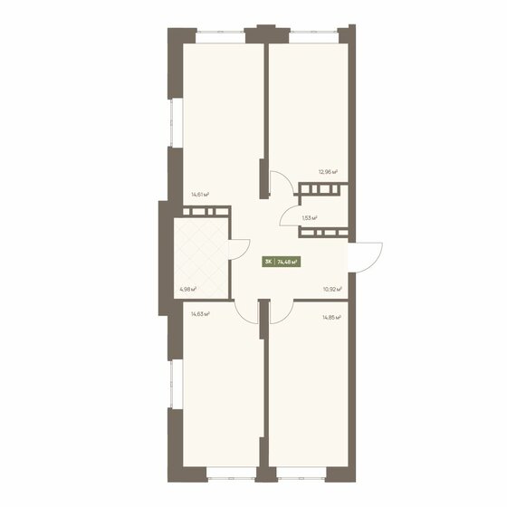 78,6 м², 3-комнатная квартира 9 650 000 ₽ - изображение 84