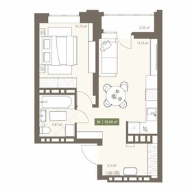 Квартира 38,8 м², 1-комнатная - изображение 1