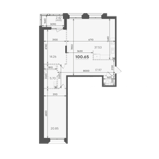 Квартира 100,7 м², 2-комнатная - изображение 4