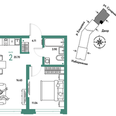 Квартира 35,7 м², 2-комнатная - изображение 3