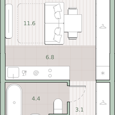 Квартира 25,9 м², студия - изображение 2