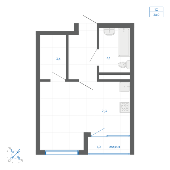 31,5 м², квартира-студия 6 088 800 ₽ - изображение 25