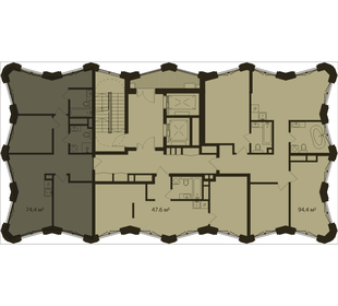 Квартира 74,4 м², 3-комнатная - изображение 2