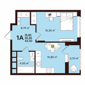 Квартира 43 м², 1-комнатная - изображение 1