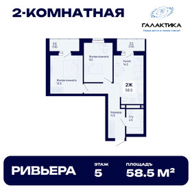 Квартира 58,5 м², 2-комнатная - изображение 1