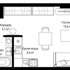 Квартира 29 м², студия - изображение 2