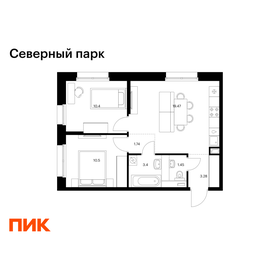 Квартира 50,2 м², 2-комнатная - изображение 1