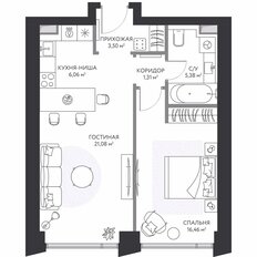 Квартира 54,3 м², 1-комнатная - изображение 3