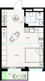 Квартира 35,7 м², студия - изображение 1