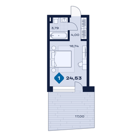 Квартира 24,5 м², 1-комнатные - изображение 1