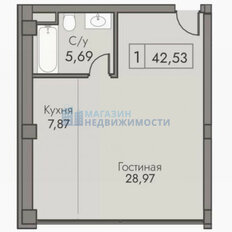 Квартира 42 м², 1-комнатные - изображение 1