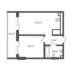 Квартира 52,2 м², 1-комнатная - изображение 1