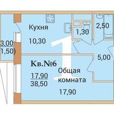 Квартира 38,5 м², 1-комнатная - изображение 1