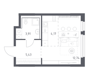 Квартира 26,3 м², студия - изображение 1