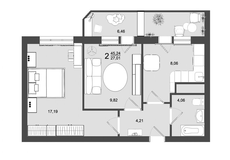 43,2 м², 2-комнатная квартира 5 300 000 ₽ - изображение 96