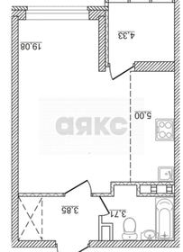 Квартира 36 м², 1-комнатная - изображение 1