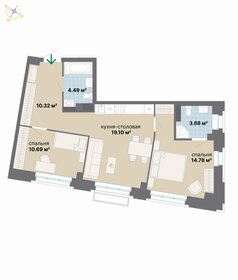 Квартира 63,3 м², 2-комнатная - изображение 1
