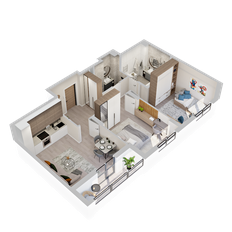 Квартира 61 м², 2-комнатная - изображение 4