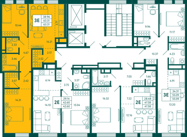 Квартира 63,3 м², 2-комнатная - изображение 2
