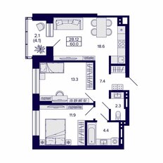 Квартира 60 м², 2-комнатная - изображение 2