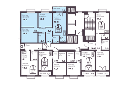 Квартира 80,8 м², 3-комнатная - изображение 4