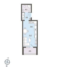 Квартира 31 м², студия - изображение 2