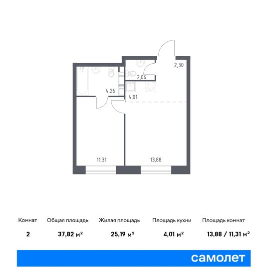 37,8 м², 1-комнатная квартира 8 733 501 ₽ - изображение 31