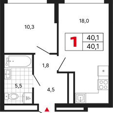 Квартира 40,1 м², 1-комнатная - изображение 2