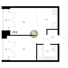 Квартира 37,2 м², 1-комнатная - изображение 1