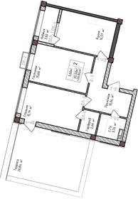 Квартира 92,3 м², 2-комнатная - изображение 1