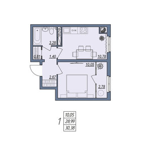 Квартира 30,4 м², 1-комнатная - изображение 1