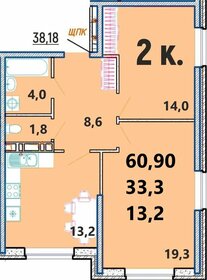 Квартира 60,9 м², 2-комнатная - изображение 2