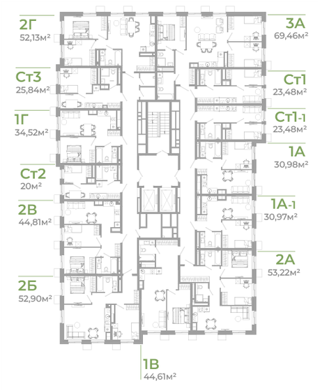 25,4 м², квартира-студия 4 600 000 ₽ - изображение 29