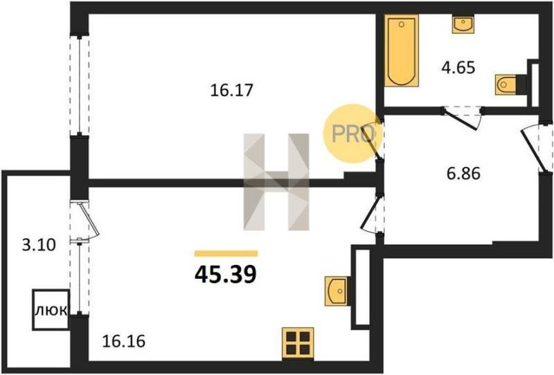 43,4 м², 1-комнатная квартира 7 130 000 ₽ - изображение 50