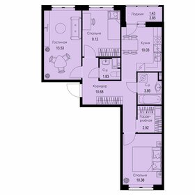 Квартира 63,8 м², 3-комнатная - изображение 1