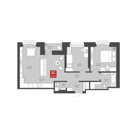 Квартира 61,6 м², 3-комнатная - изображение 1