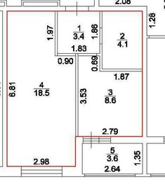 Квартира 34 м², 1-комнатная - изображение 1
