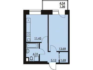 Квартира 37,5 м², 1-комнатная - изображение 1