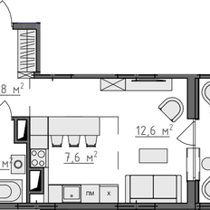 Квартира 33,1 м², студия - изображение 2