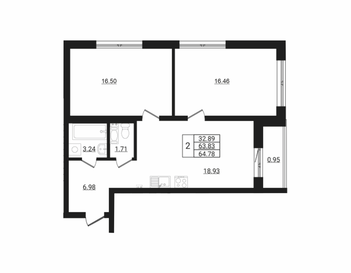 64,4 м², 2-комнатная квартира 7 454 337 ₽ - изображение 29