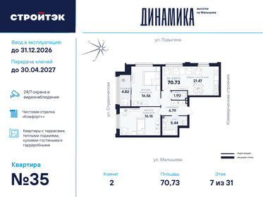 Квартира 70,7 м², 2-комнатная - изображение 1
