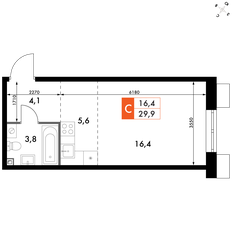 Квартира 29,9 м², студия - изображение 2