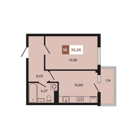 Квартира 36,3 м², 1-комнатная - изображение 1