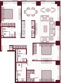Квартира 129 м², 4-комнатная - изображение 1
