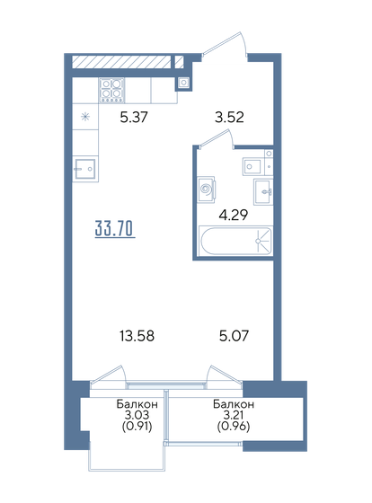 26,6 м², квартира-студия 8 400 000 ₽ - изображение 54