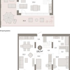 Квартира 135,7 м², 2-комнатная - изображение 3