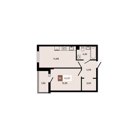 Квартира 41 м², 1-комнатная - изображение 1